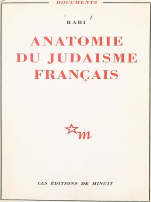 cover image of Anatomie du judaïsme français